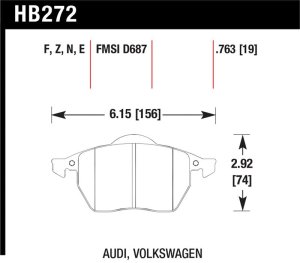 Audi TT Brake Pads - Front - Hawk Performance - Blue 9012 Race - Blue - `00-`06